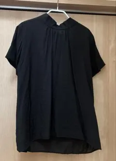 PRIORITY バックリボン 半袖ブラウス ブラック 38のサムネイル
