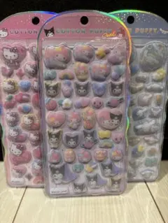 正規品サンリオ コットンパフィーキティ マイメロディクロミ シナモン3種セット