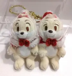 ディズニー ストア チップとデール ぬいぐるみ バッジ ホワイト クリスマス