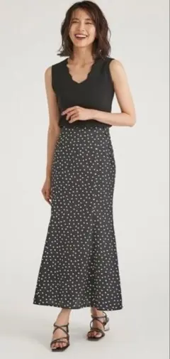 美品　フレイアイディー　ドット　ロングスカート