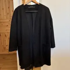 ZARA ノーカラージャケット ブラック