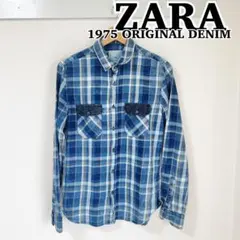 ZARA ザラ　1975 ORIGINAL DENIM シリーズ チェックシャツ