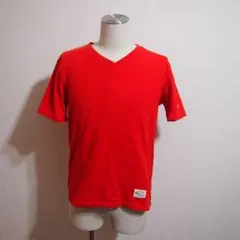 美品!チャンピオン メンズⅤネック Ｔシャツ 赤М