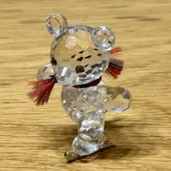 【希少】スワロフスキー クリスベア スケート 熊 置物　クリスタル フィギュリンのサムネイル