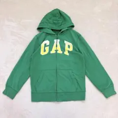 nn333 GAP キッズ140 長袖フルジップパーカー ロゴプリント フード