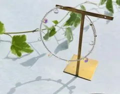 No.23クリア ビーズ バングル ブレスレット オーロラ ガラスビーズ