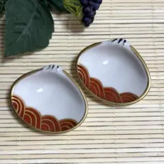 未使用保管品✨京焼 清水焼 赤波貝 箸置き 2個セット✨ハマグリ 箸おき 箸置 未使用保管品✨京焼 清水焼 赤波貝 箸置き 2個セット✨ハマグリ 箸おき