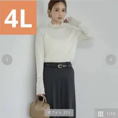 しまむら 田中里奈 mysa レーステレコトップス ホワイト 4L