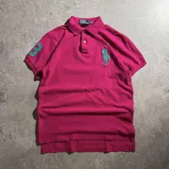 美品 y2k ポロバイラルフローレン カスタムフィット ポロシャツ ピンク M