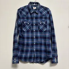 Levi's 長袖 ネルシャツ チェック柄 ブルー Sサイズのサムネイル