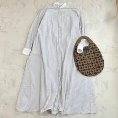 ジャーナルスタンダードレリューム シャツワンピ ロング 大きめ ストライプ