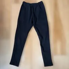 黒いリブ編み長ズボン ポケット付き　BREEZE