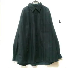 axcess ストライプ 黒シャツ XL〜2XL相当 テロっと系 US古着