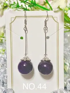 ハンドメイド、アメジスト天然石ピアス