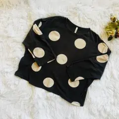 monmimiドット長袖カットソー トップス　韓国子供服