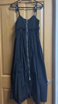 GRL ダブルジップフレアジャンパースカート 黒 FREE