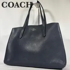 美品 コーチ トートバッグ 肩掛け チャーリー キャリーオール レザー ブラック