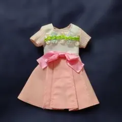 リカちゃん 着せ替え服 ワンピース　リボン付き　レトロ