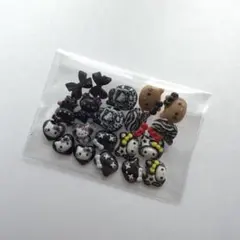 ネイルパーツ サンリオ キティ 黒 20個セット