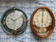 【訳あり】SEIKO メロディ付き掛け時計 2台セット①