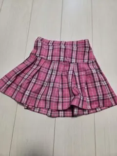 H&M ピンク チェック柄 プリーツスカート 120