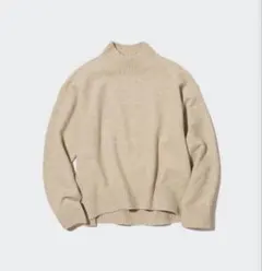 UNIQLO ユニクロ　スフレヤーンモックネックセーター　ベージュ ニット