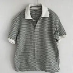 ユニクロ JW ANDERSON ドライカノコボーダーポロシャツメンズMグリーン