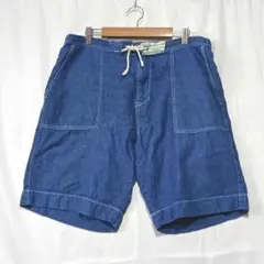 【BILLABONG】ハーフパンツ 薄手デニム 麻混 ブルーのサムネイル