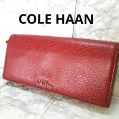 ✨️美品✨️COLE HAAN コールハーン 2つ折長財布 　レッド系上質レザーのサムネイル