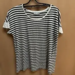 マーガレットハウエル　リネン ボーダー 半袖 カットソー　Ｔシャツ　麻のサムネイル