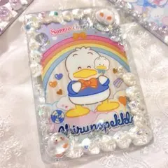 【推し活】B8硬質ケース ホイップデコ トレカケース シンプル ラメ 水滴 白