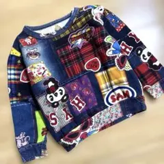 HYSTERICMINI ヒスミニ パッチワーク風 トレーナー 90サイズ