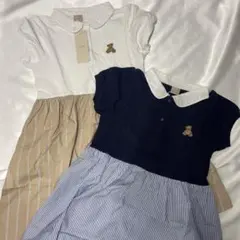 新品未使用　petit main 切り替えワンピース　セット売り　130