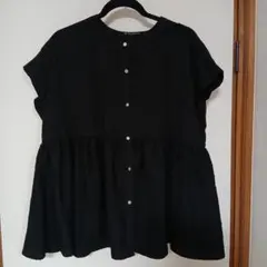 しまむら シャツトップス 黒色 Lサイズのサムネイル