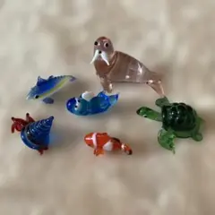 ガラス製海洋生物フィギュア6点セット