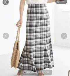 新品earth music&ecology マドラスチェックマーメイドスカート