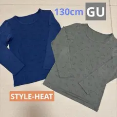 GU STYLE-HEAT Dinosaur pattern long sleeve inner set of 2