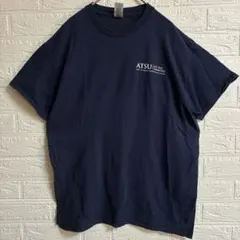 ギルダン Tシャツ クルーネック 半袖 ロゴ M 紺 綿 通学 デートのサムネイル