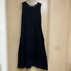 黒 ノースリーブ ロングワンピース