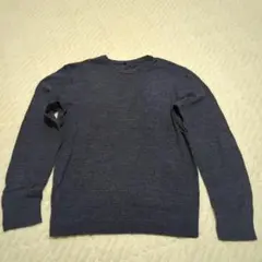 無印良品　ダークブルー Mサイズ クルーネックニット　薄手