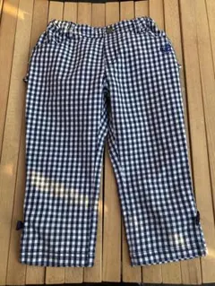 ネイビーチェック7部丈パンツ　メゾピアノ120