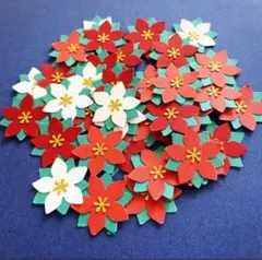 【えんじ、あか、しろ50】417-2 クラフトパンチ　ポインセチア アルバム