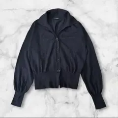allureville アルアバイル ポロ襟 ショート丈ニットカーディガン リブのサムネイル