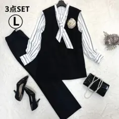 ママスーツ セレモニースーツ ジレ ベスト 3点セット フォーマル 入学式七五三