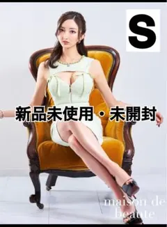 新品♡an♡ツイードビジューフロントジップリボンノースリーブタイトミニドレス♡S