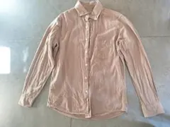 ナノユニバース 長袖シャツ ベージュ Sサイズ メンズ コットン100%