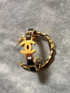 香奈兒 金色 黑色 圓圈耳環 贈品