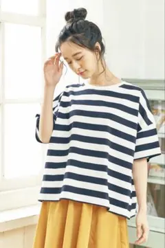 earth 半袖 Tシャツ ネイビー NAVY フリーサイズ Fサイズ ボーダー