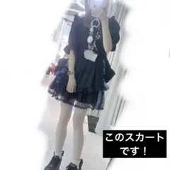 Ank Rouge ブラック ティアードスカート シースルー オーガンジーのサムネイル