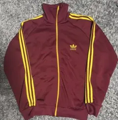 adidas トラックジャケットL　オリジナル　ストライプ　バーガンディ